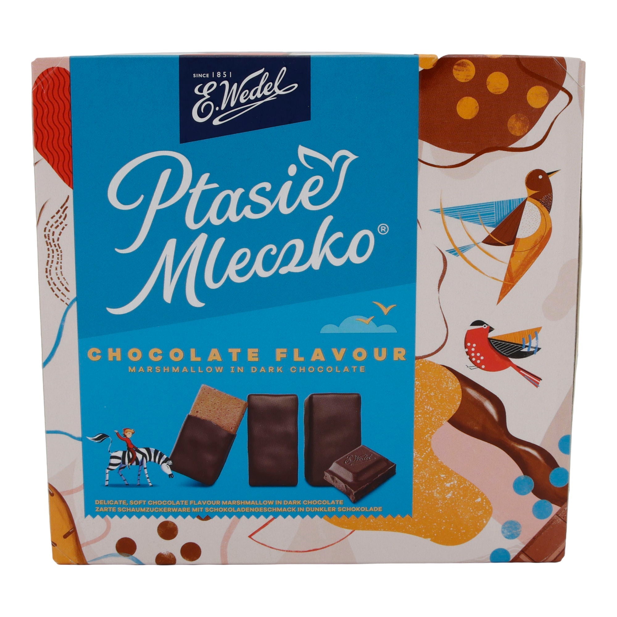 Mleczko Chocolate Flavour Ptasie | Süßigkeit | Marshmallow in dunkler Schokolade | 340 g WEDEL